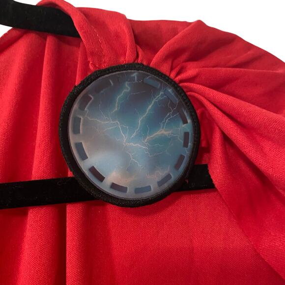 Marvel Thor Norse God of Thunder Long Red Velcro Tab Cape and Arm Cuffs One Size - Picture 5 of 8